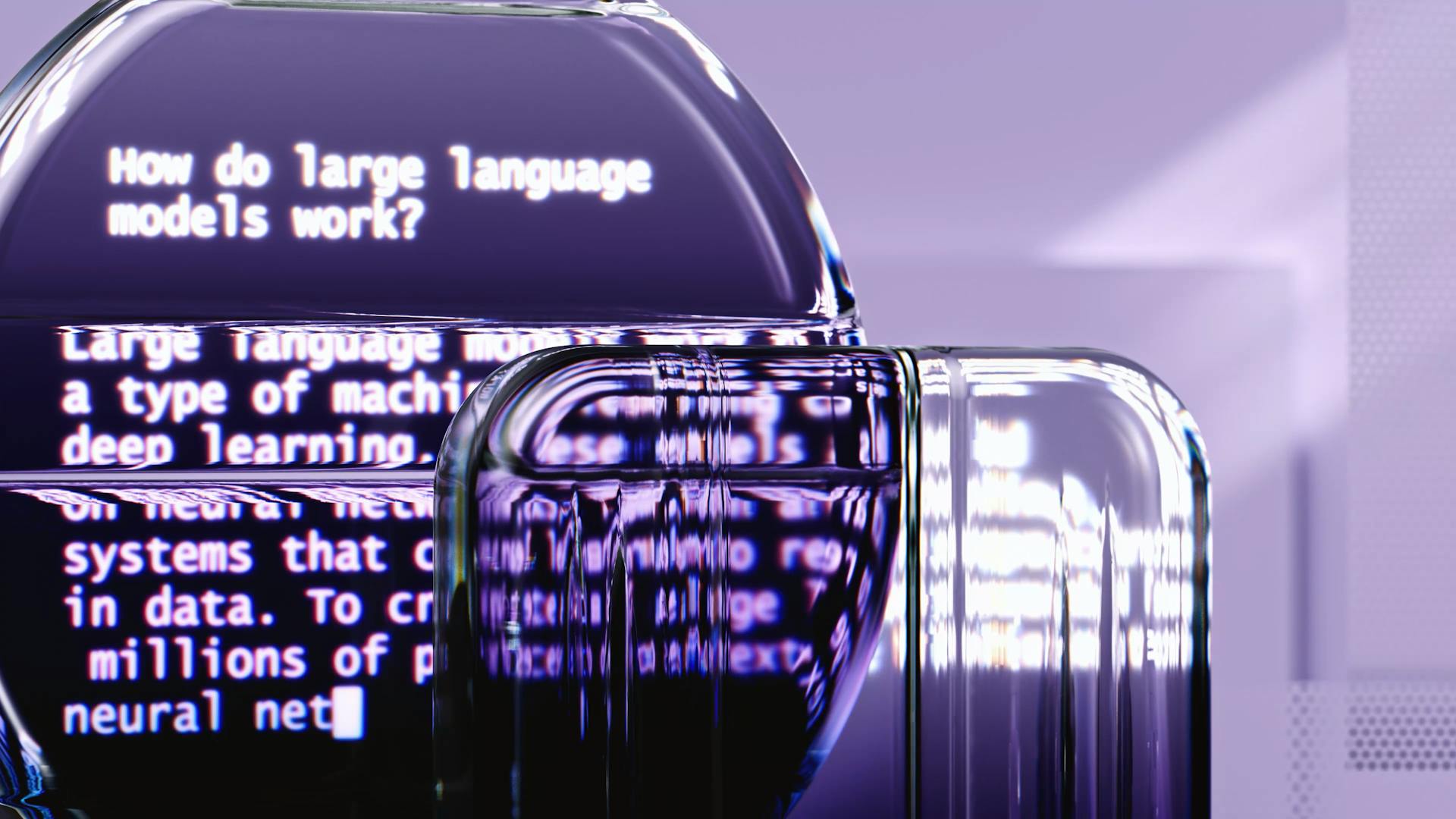 Abstract image showing a conversation with a large language model